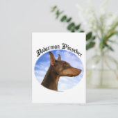 Carte Postale Nuages Doberman Pinscher (Debout devant)