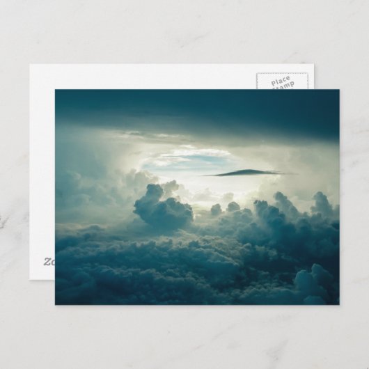 Carte Postale Nuages Fluffeux Foncé Vue aérienne (Devant / Derrière)
