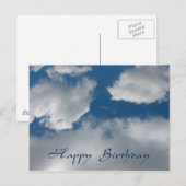 Carte Postale nuages heureux anniversaire (Devant / Derrière)