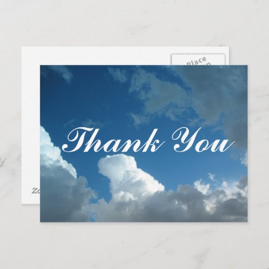 Carte Postale nuages Merci (Devant / Derrière)