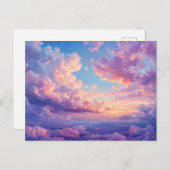 Carte Postale Nuages pastel colorés spectaculaires Ciel (Devant / Derrière)