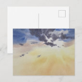 Carte Postale Nuages peints à l'aquarelle (Devant / Derrière)