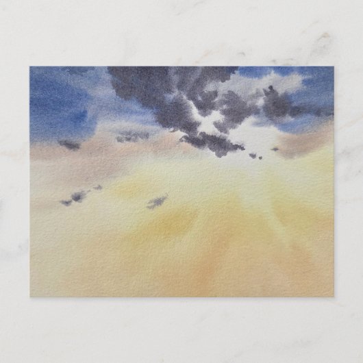 Carte Postale Nuages peints à l'aquarelle (Devant)