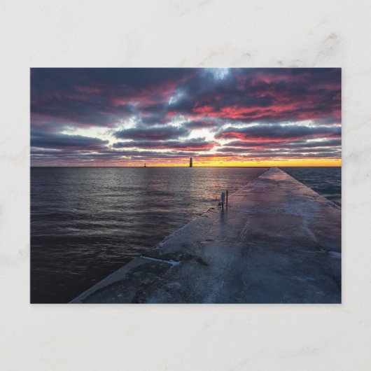 Carte Postale Nuages roses à Frankfort (Devant)