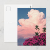 Carte Postale Nuages roses et floraison de Bush Photographie Art (Devant / Derrière)