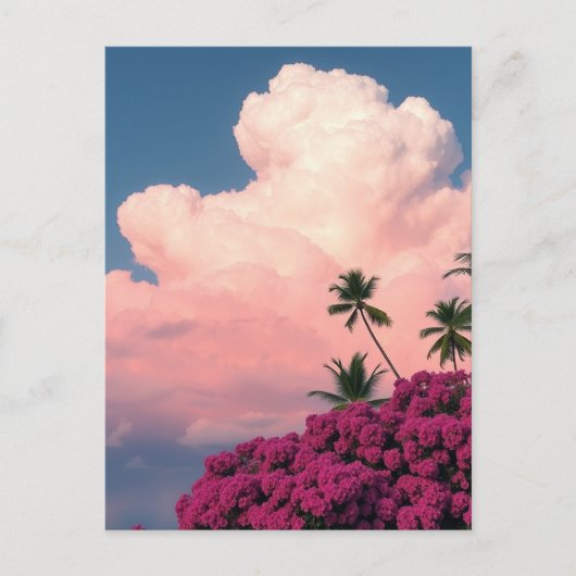 Carte Postale Nuages roses et floraison de Bush Photographie Art (Devant)