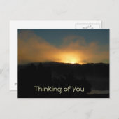 Carte Postale Nuageux lever de soleil penser à vous (Devant / Derrière)