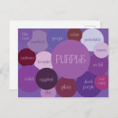 Carte Postale Nuances de cercles de couleur violet (Devant / Derrière)