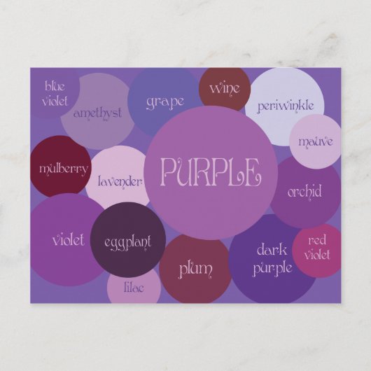 Carte Postale Nuances de cercles de couleur violet (Devant)