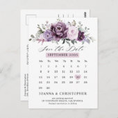 Carte Postale Nuances de Dusty Purple Calendrier Enregistrer la (Devant / Derrière)