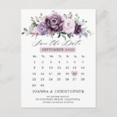 Carte Postale Nuances de Dusty Purple Calendrier Enregistrer la (Devant)