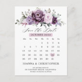 Carte Postale Nuances de Dusty Purple Calendrier Enregistrer la  (Devant)