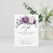 Carte Postale Nuances de fleurs pourpres Dusty Moody Floral RSVP (Debout devant)