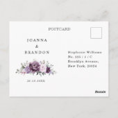 Carte Postale Nuances de fleurs pourpres Dusty Moody Floral RSVP (Dos)