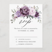 Carte Postale Nuances de fleurs pourpres Dusty Moody Floral RSVP (Devant)