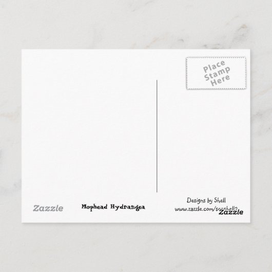 Carte Postale Nuances de l'hydrangée violette (Dos)