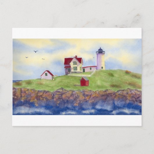 Carte Postale Nubble Light House York Maine (Devant)