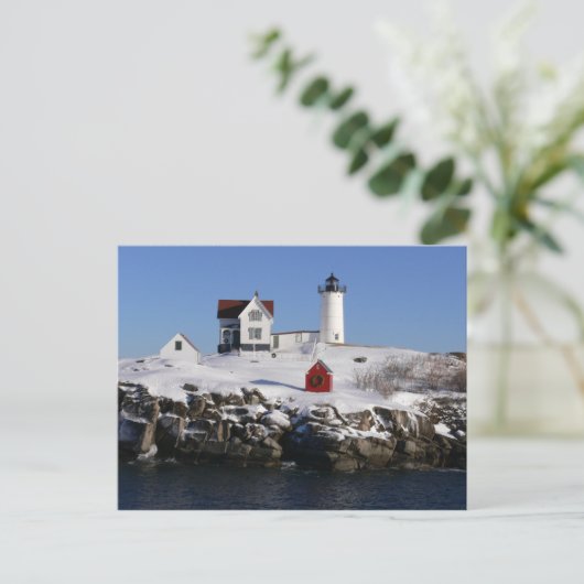 Carte Postale Nubble Lighthouse en hiver (Debout devant)