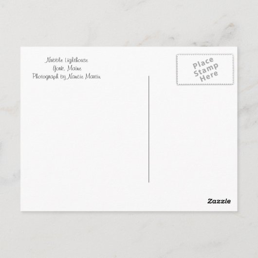 Carte Postale Nubble Lighthouse en hiver (Dos)