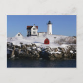 Carte Postale Nubble Lighthouse en hiver (Devant)