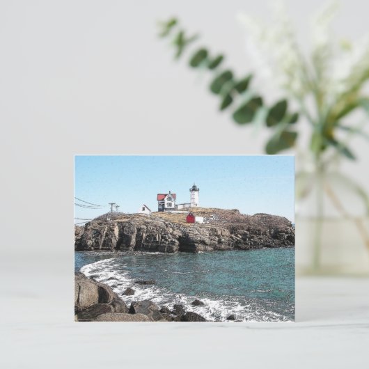 Carte Postale Nubble Lighthouse Ink Sketch (Debout devant)