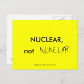 Carte Postale NUCLÉAIRE, pas NUCLÉAIRE (Devant / Derrière)