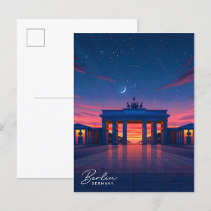 Carte Postale Nuit à Berlin Allemagne Voyage