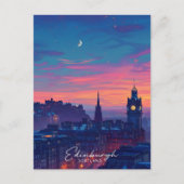 Carte Postale Nuit à Edinburgh Scotland Travel (Devant)