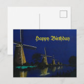 Carte Postale Nuit à Kinderdijk (Devant / Derrière)