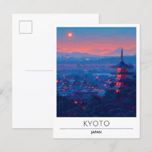 Carte Postale Nuit à Kyoto Japon Voyage