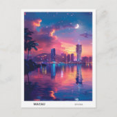 Carte Postale Nuit à Macau Chine Voyage (Devant)