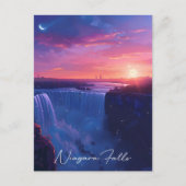 Carte Postale Nuit à Niagara Falls Travel (Devant)