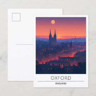 Carte Postale Nuit à Oxford Angleterre Voyage