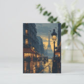 Carte Postale Nuit à Paris : Tour Eiffel Vintage (Debout devant)