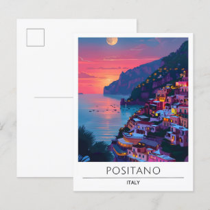 Carte Postale Nuit à Positano Italie Voyage