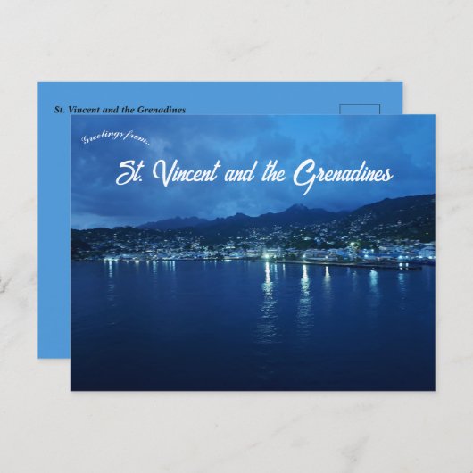 Carte Postale Nuit à Saint-Vincent-et-les-Grenadines (Devant / Derrière)