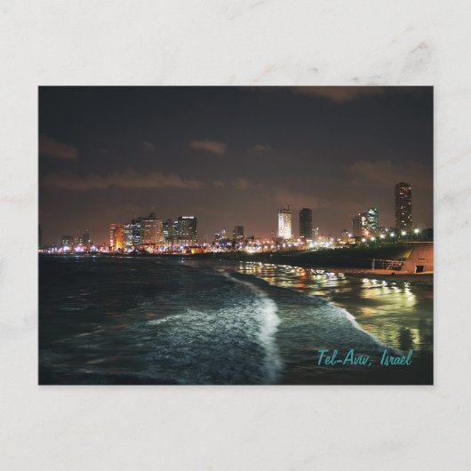Carte Postale Nuit à Tel Aviv, Israël (Devant)
