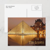 Carte Postale Nuit au Louvre, Paris, France (Devant / Derrière)