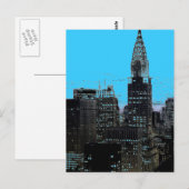 Carte Postale Nuit bleue à New York (Devant / Derrière)