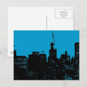 Carte Postale Nuit bleue à New York (Devant / Derrière)