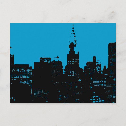 Carte Postale Nuit bleue à New York (Devant)