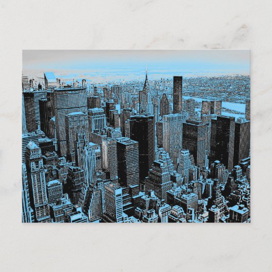 Carte Postale Nuit bleue à New York (Devant)
