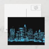 Carte Postale Nuit bleue à New York (Devant / Derrière)