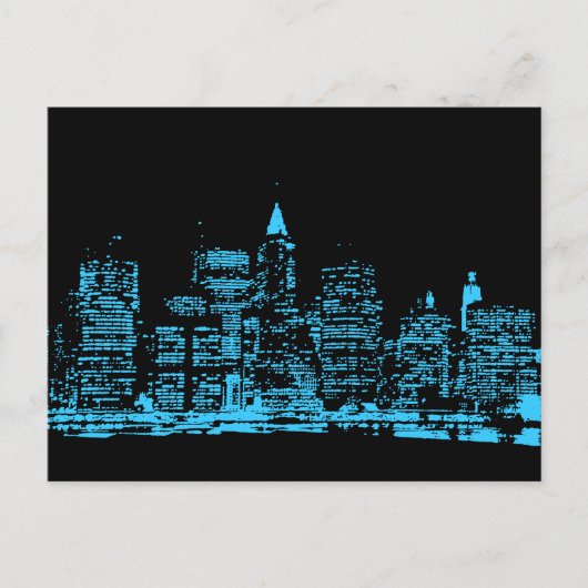 Carte Postale Nuit bleue à New York (Devant)
