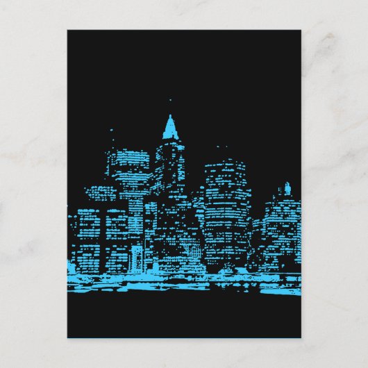 Carte Postale Nuit bleue à New York (Devant)