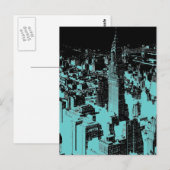 Carte Postale Nuit bleue à New York (Devant / Derrière)