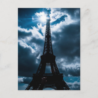 Carte Postale Nuit bleue Tour Eiffel