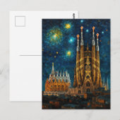 Carte Postale Nuit Catalan Starry | Gaudí rencontre Van Gogh (Devant / Derrière)