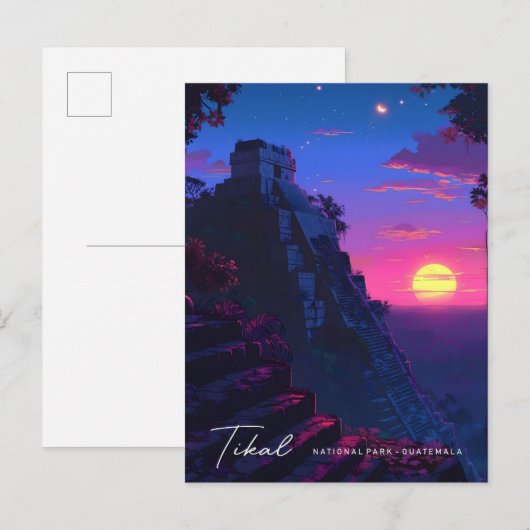 Carte Postale Nuit dans le Parc national de Tikal Guatemala Voya (Devant / Derrière)