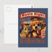 Carte Postale Nuit de cinéma - Meilleur Ami de la fureur - Cute (Devant / Derrière)